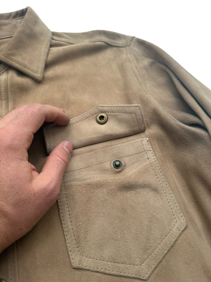 Goatskin Leather Shirt Jacket