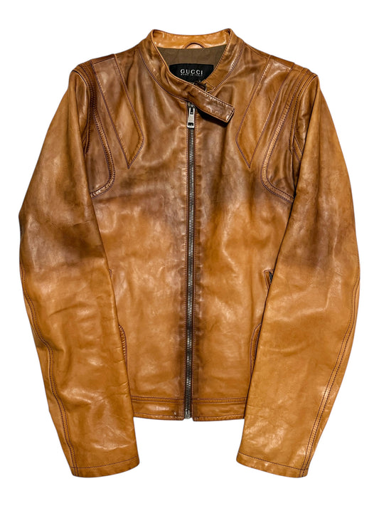 Tom Ford Era Fade Dye Leather Jacket