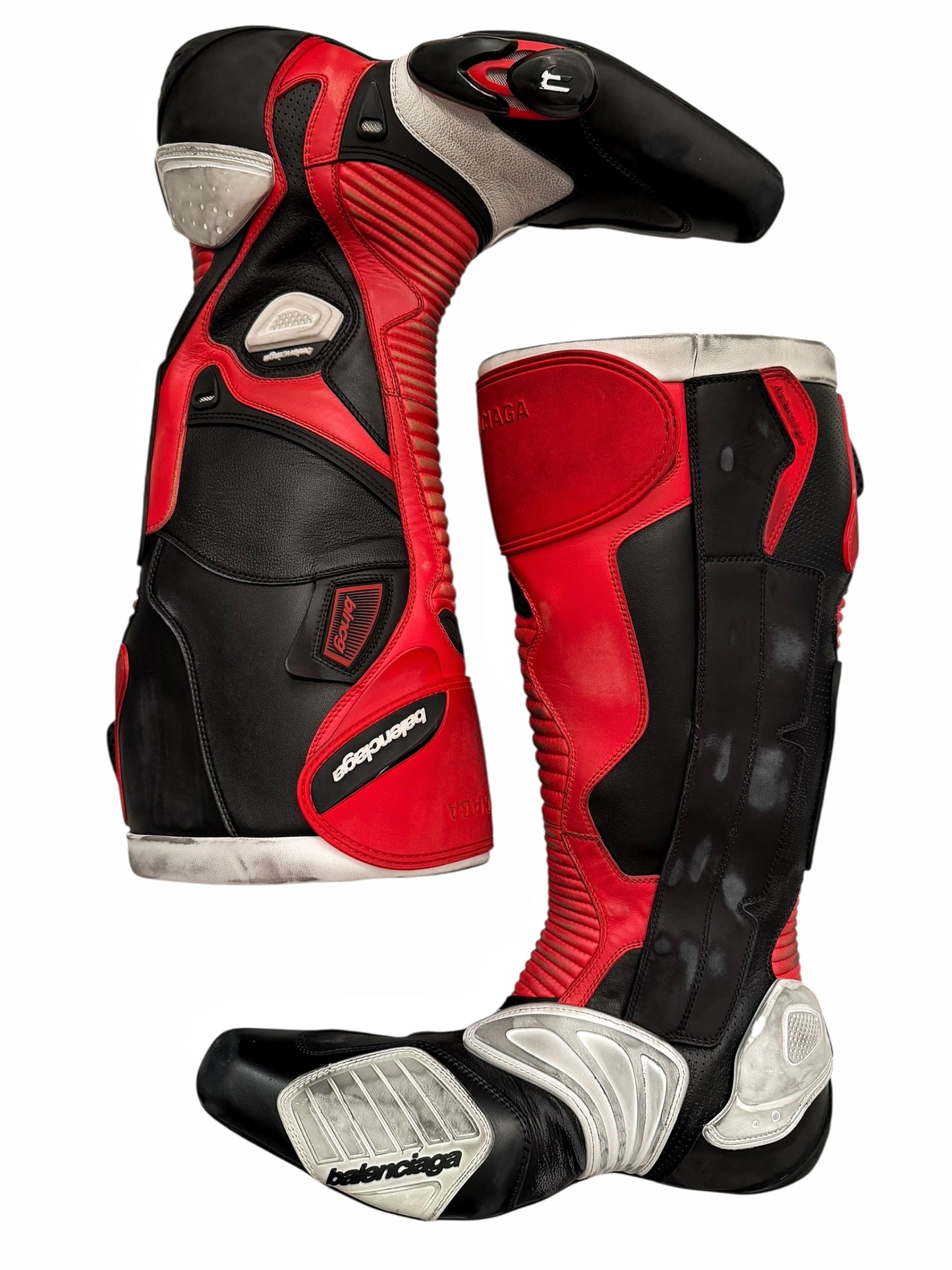2023 Oversized Biker Motorcycle Boots High Red