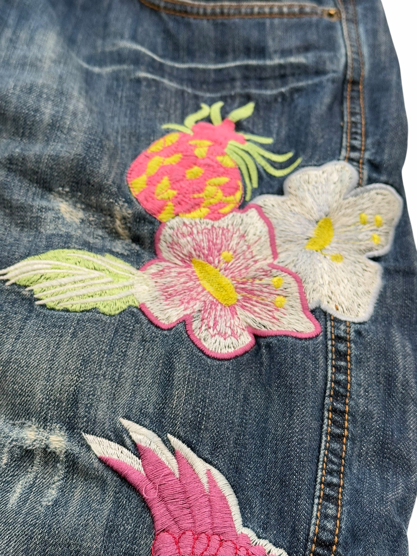 Hawaii Aloha Embroidered Stud Denim