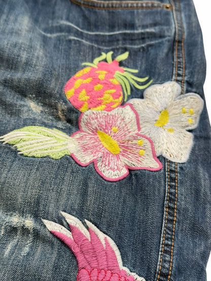 Hawaii Aloha Embroidered Stud Denim