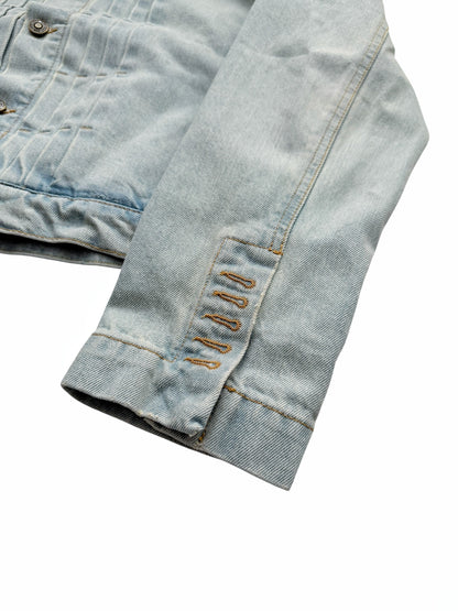 Denim Pleated Trucker Jacket