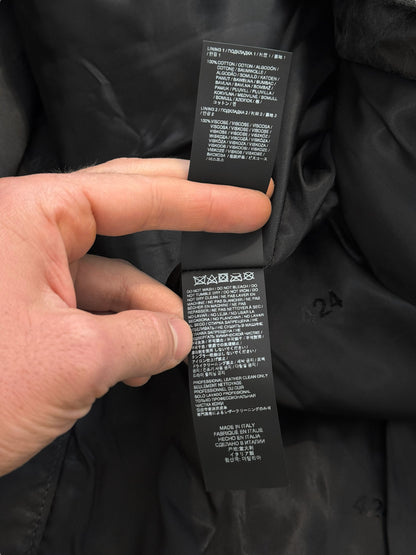 2024 Paper Effect Distressed Leather Trench Coat