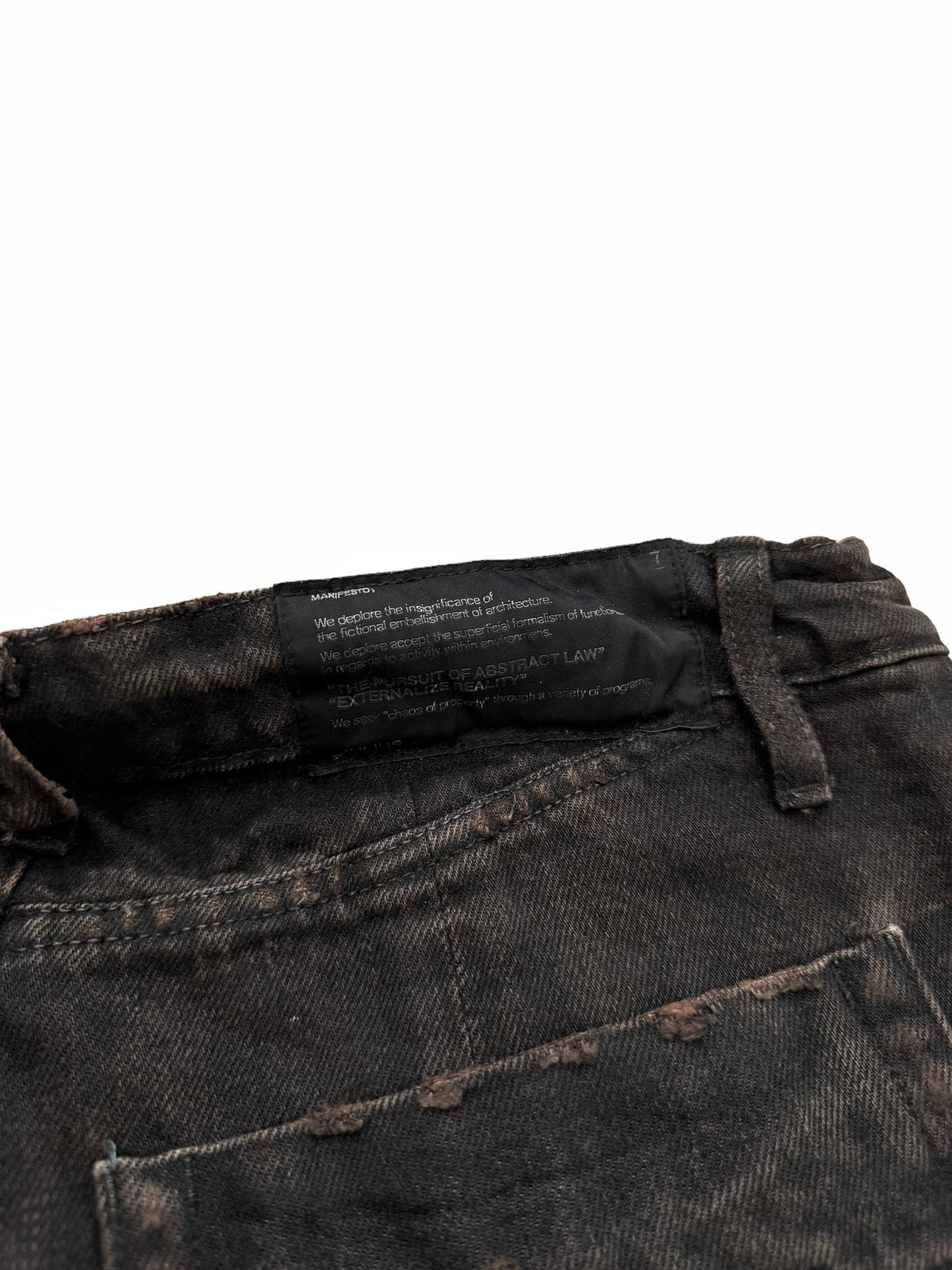 Distress Washed Twisted Flare Denim