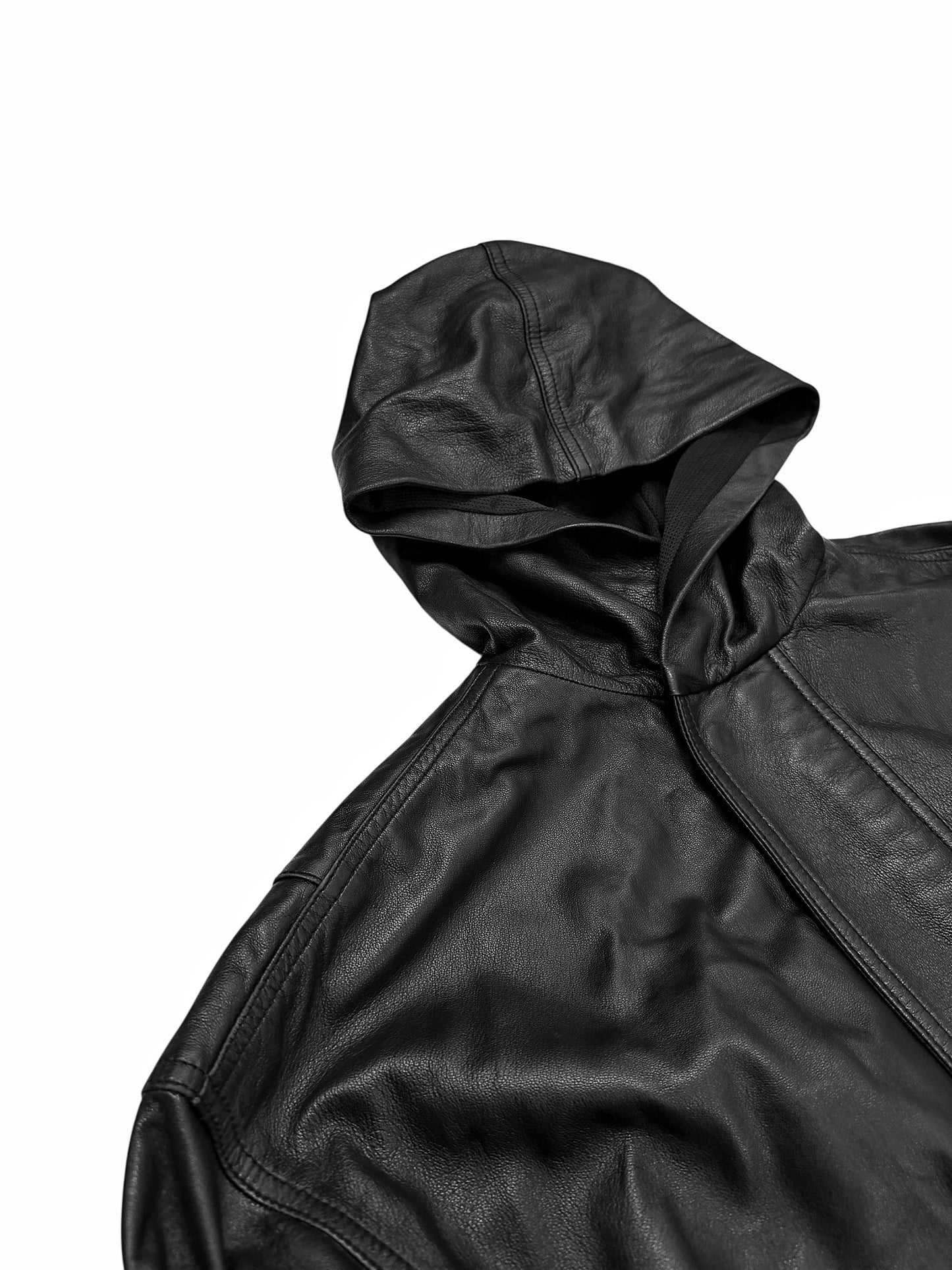 2024 Maxi Leather Hooded Long Coat