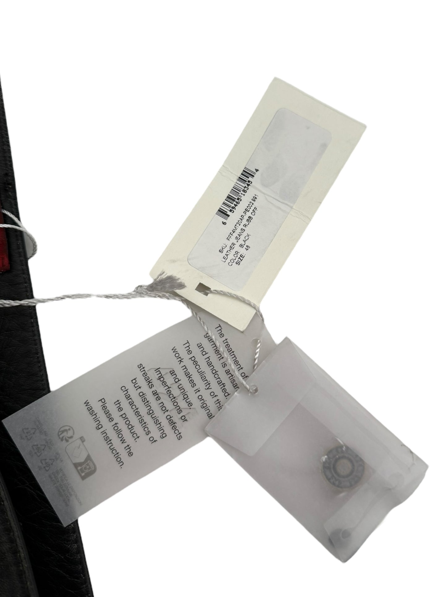 Leather Jeans Rub Distressed Pants