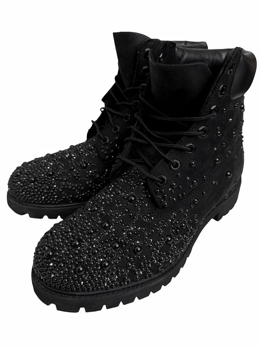 Pearlized Pearl Crystal Timberland Boots