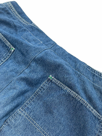 Vintage Reconstructed Layer Baggy Zip Denims