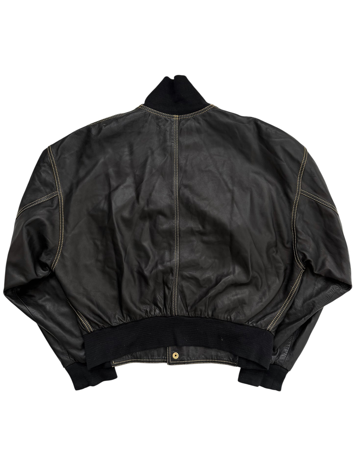 1992 Western Yellow Stitch Lambskin Bomber