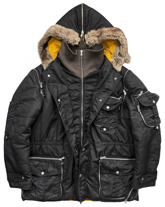 2003 Spiral Zip Fur Trim Cargo Parka