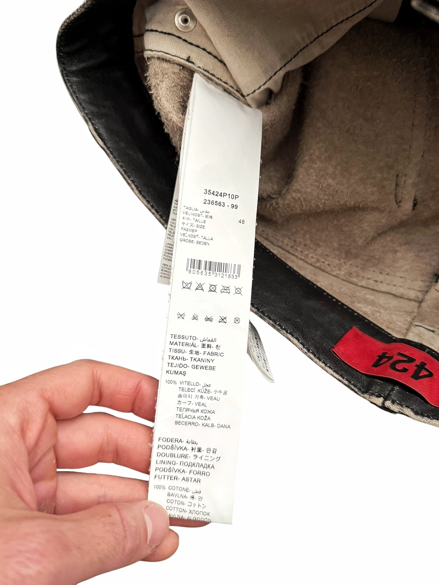 5 Pocket Rub Off Leather “Denim” Pants
