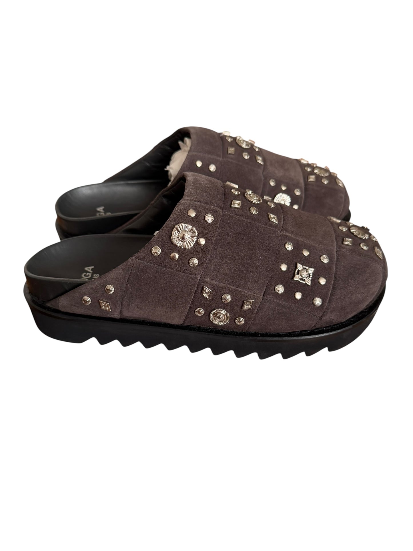 Metal Embellished Padded Mule