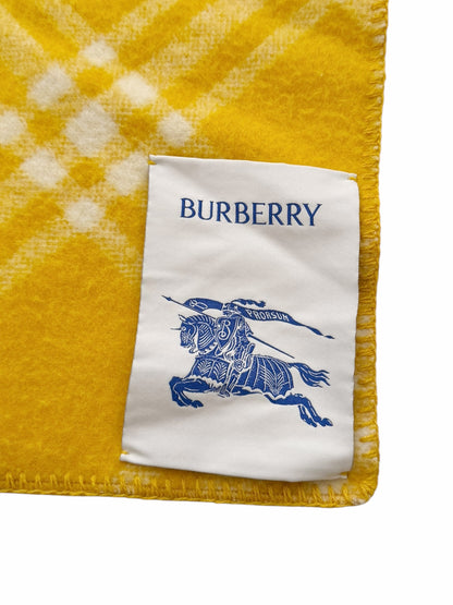 Wool Yellow Check Hooded Scarf