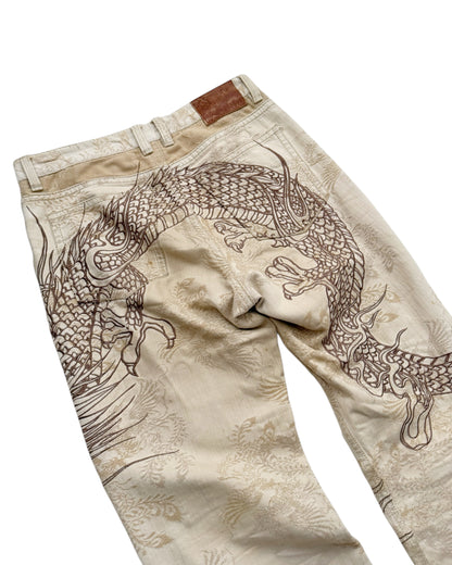 Sandy Jacquard Embroidered Dragon