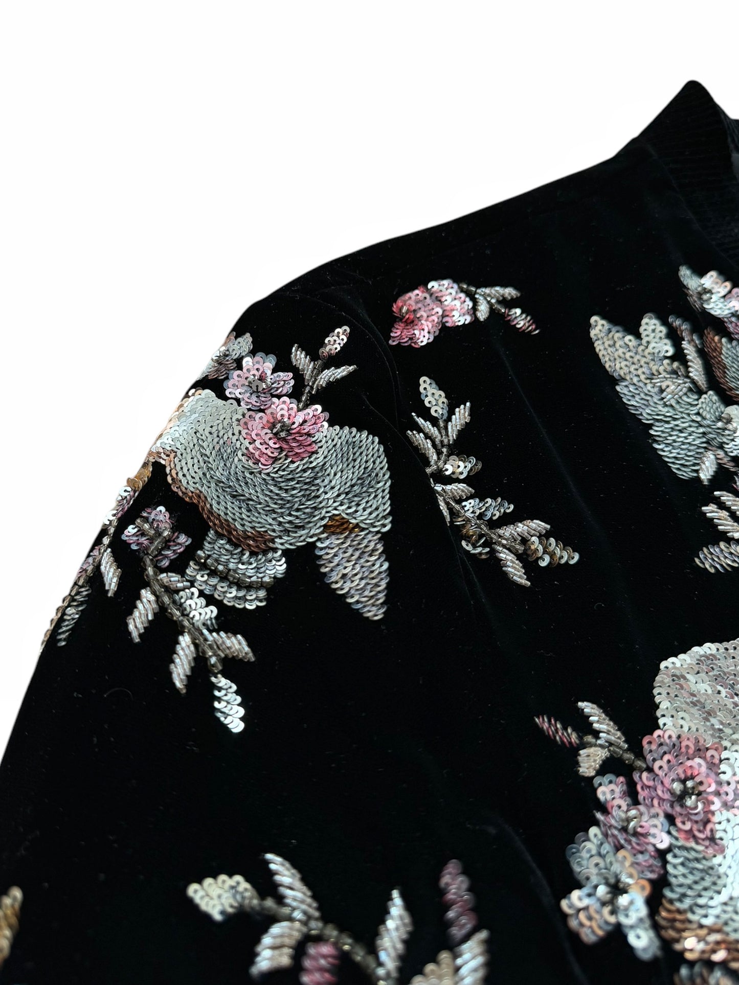 2019 Runway Velvet Sequin Teddy Bomber Jacket