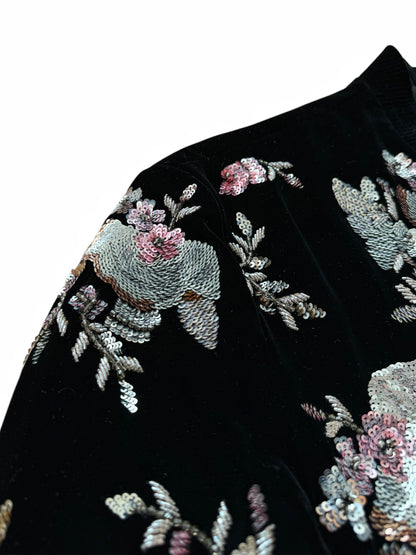 2019 Runway Velvet Sequin Teddy Bomber Jacket