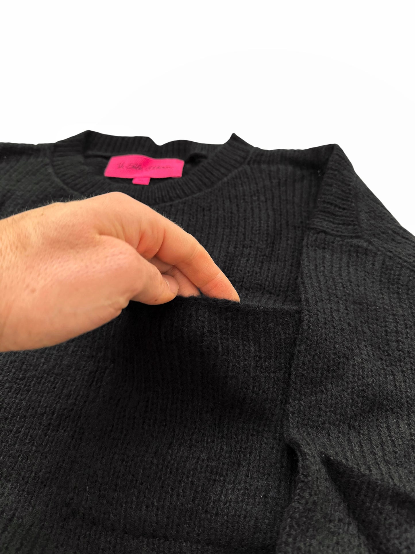 Cashmere Black Nimbus Pocket Crewneck Sweater