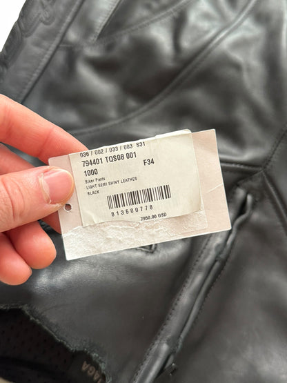 2024 Raw Waist Biker Moto Leather Pants