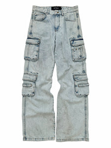 Grunge Wash Denim Cargo