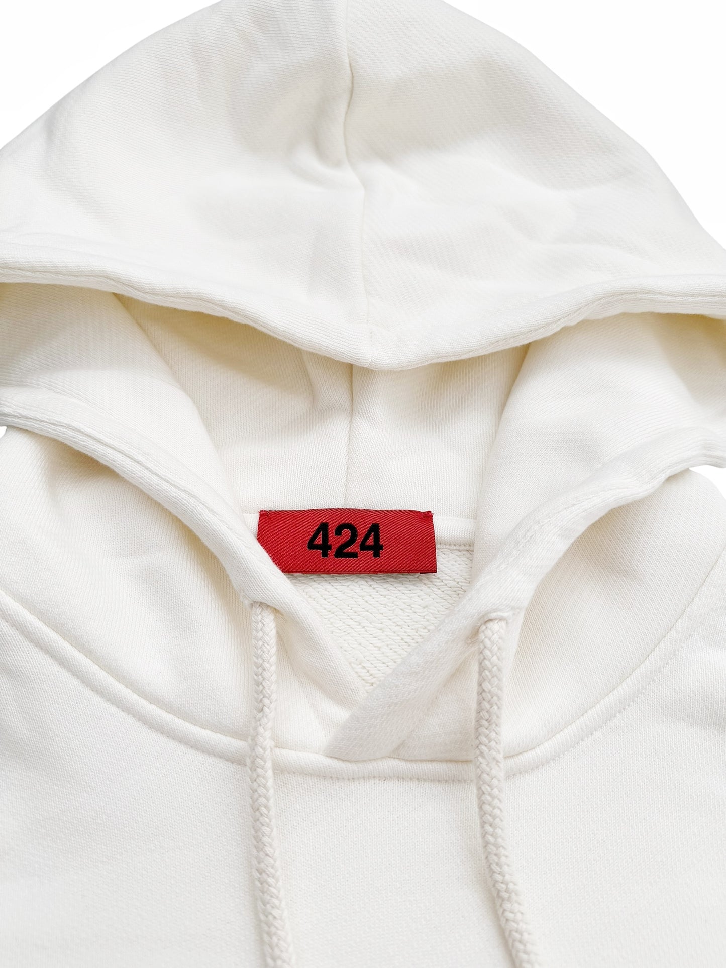 Embroidered Logo Pullover White Hoodie