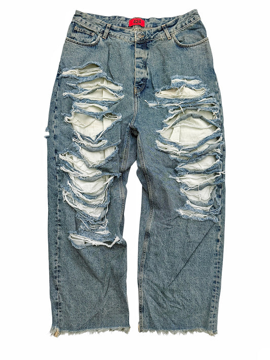 Distressed Big Daddy Baggy Denim Jeans