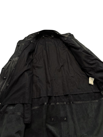 Lambskin Leather Fragment Military Parka