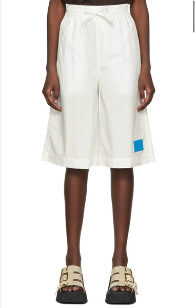 White Poplin Baggy Shorts