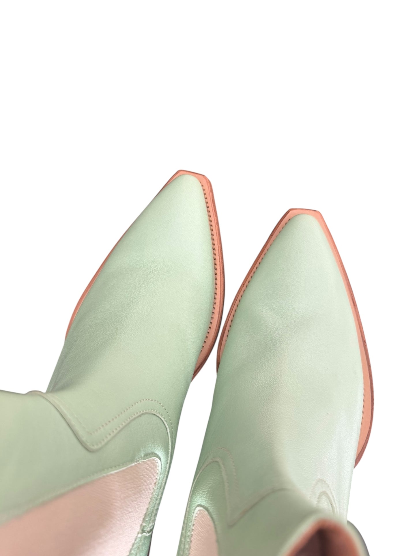 Mint Leather Cowboy Chelsea Boot