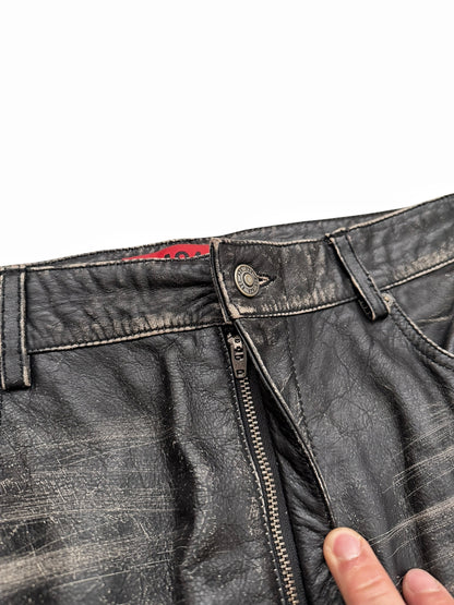 5 Pocket Rub Off Distressed Leather (Jeans)