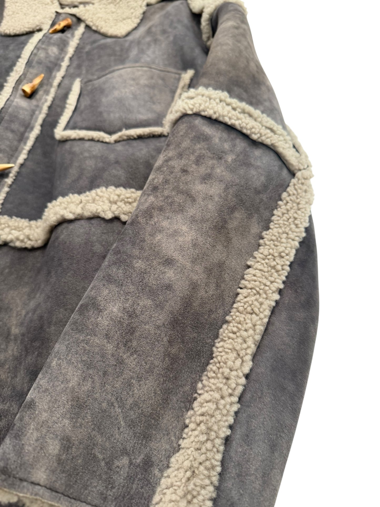 French Lamb Shearling Paneled Jacket