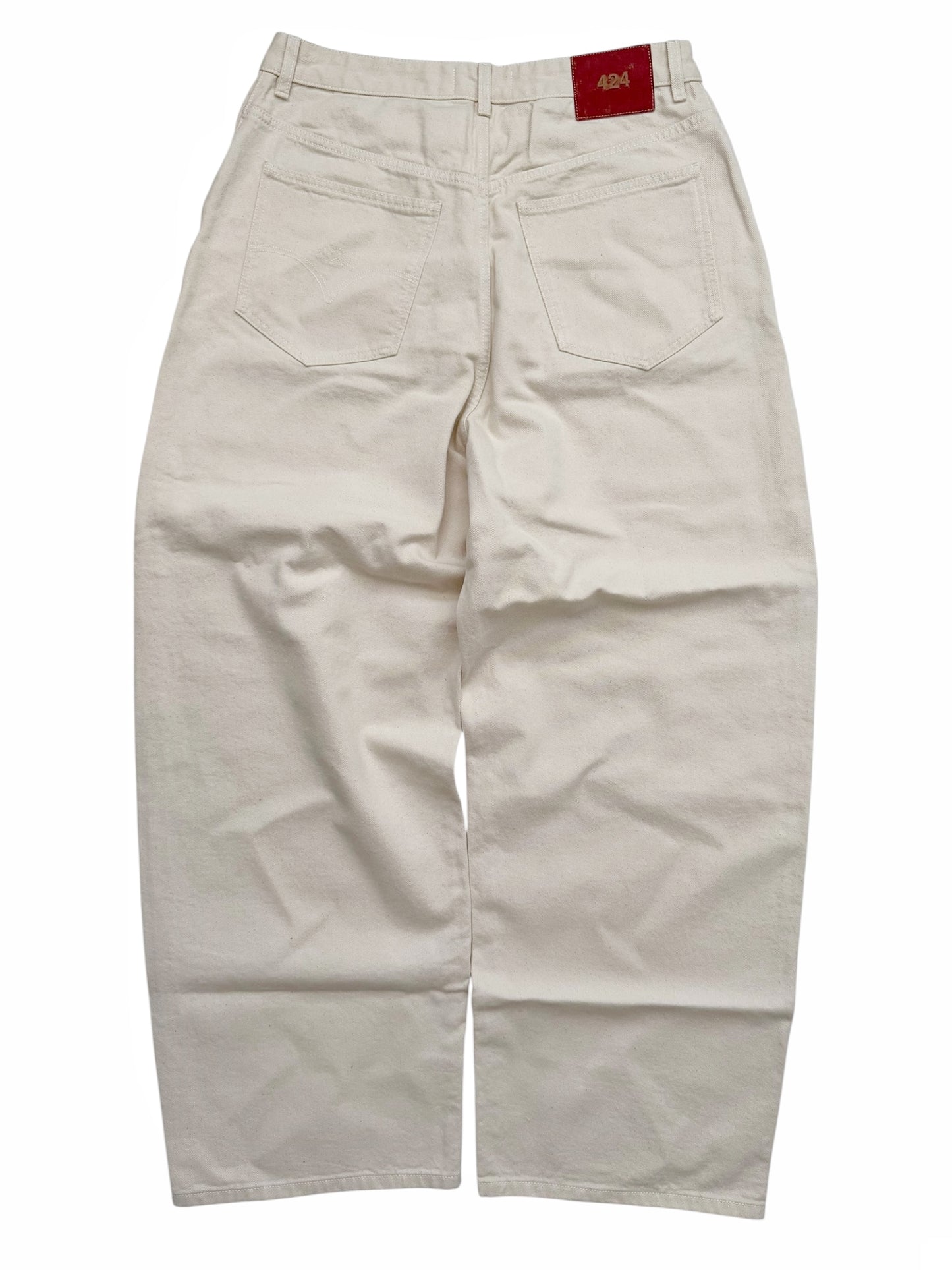 Big Daddy Baggy Beige White Denim Jeans Pant