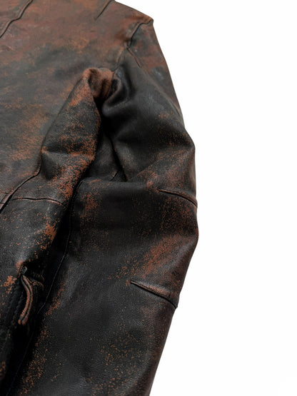 Yohji x Backlash “Rust” Speckled Spray Goat Leather Ballistic Jacket