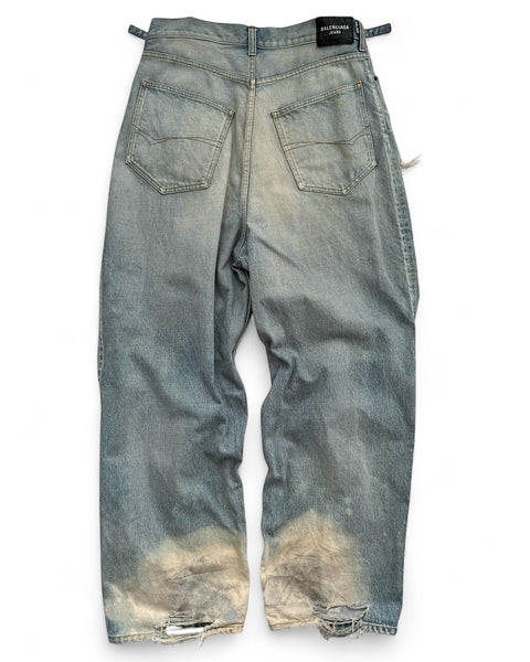 2022 Baggy Skater Blue Distressed Denim