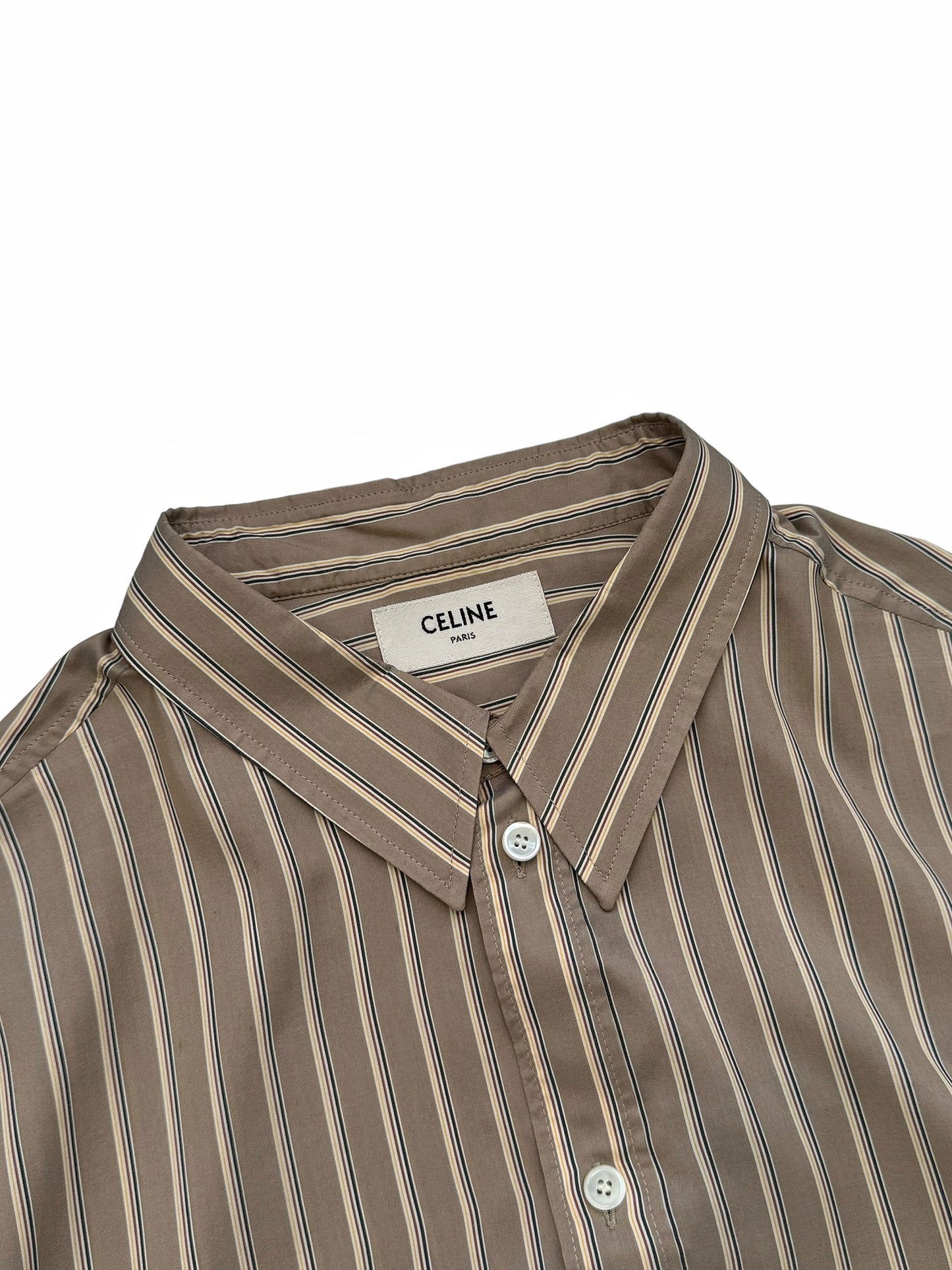 SS20 Silk Beige Stripe Shirt