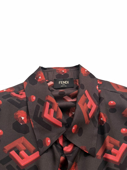 3D Diamond Rubino Silk Shirt