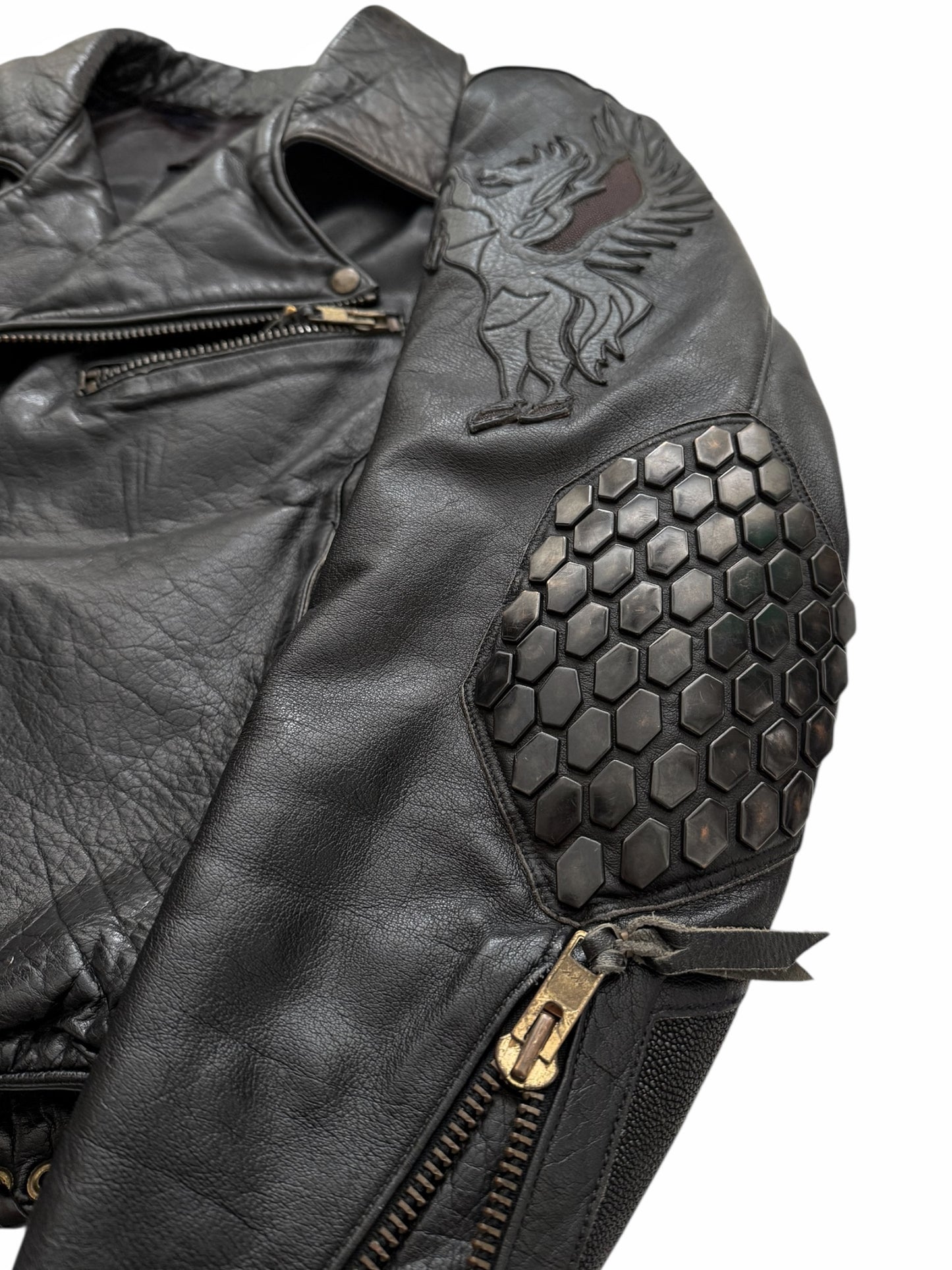 1980’s Custom Order Brass & Stingray Armored Leather Jacket