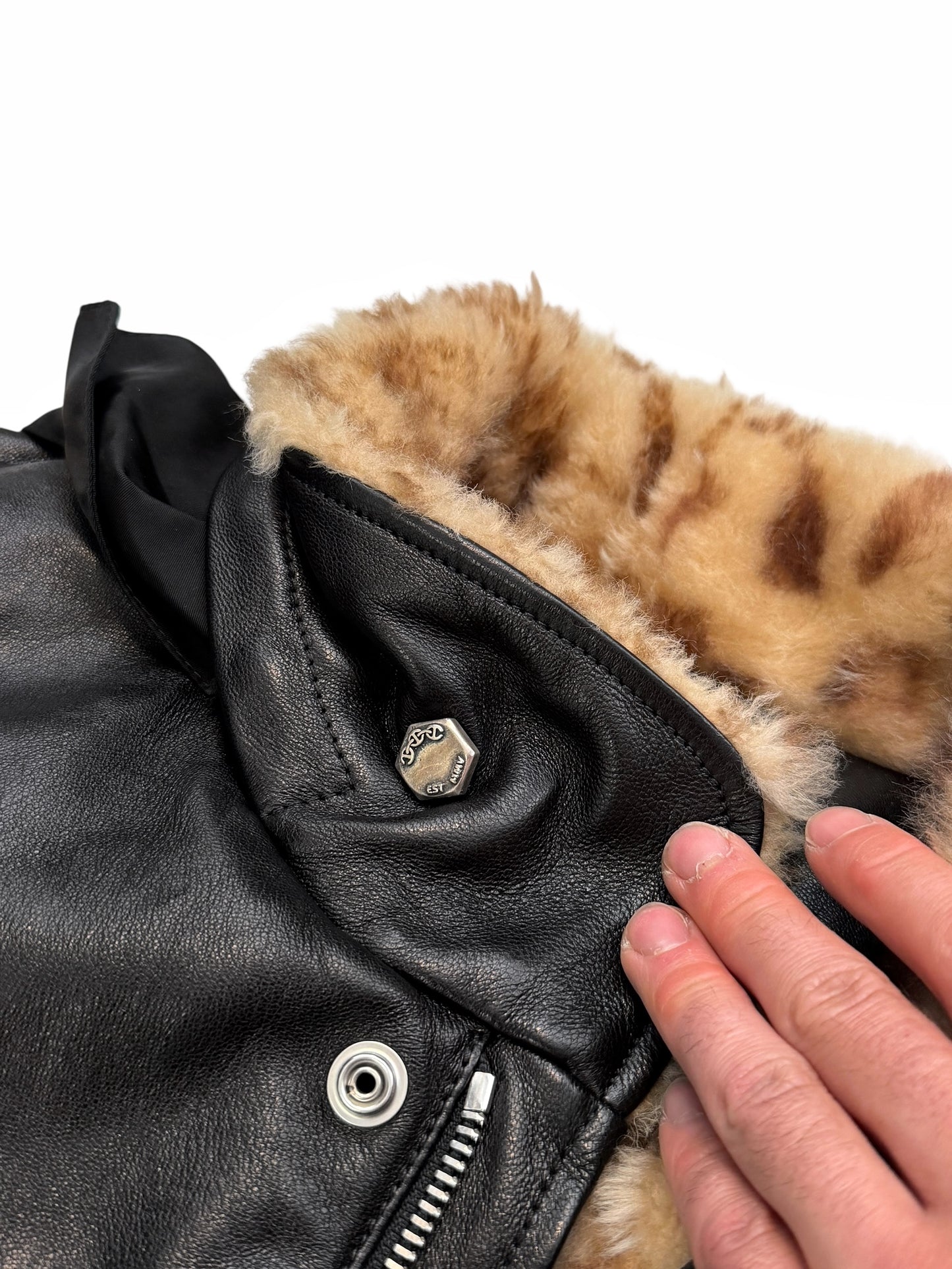 x Hoorsenbuhs M65 Leather Shearling Sterling Silver Hardware Coat