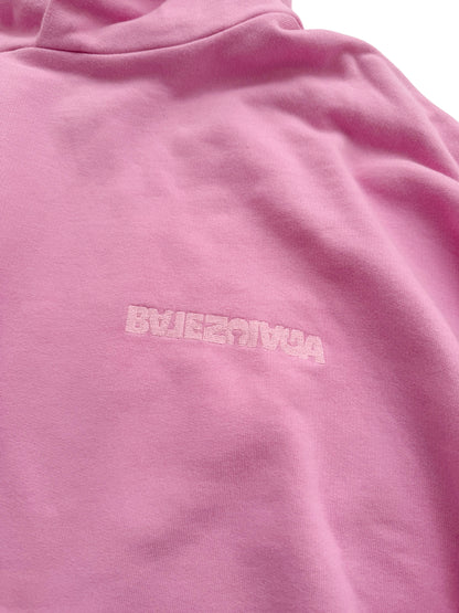 Pink Oversized Embroidered Hoodie