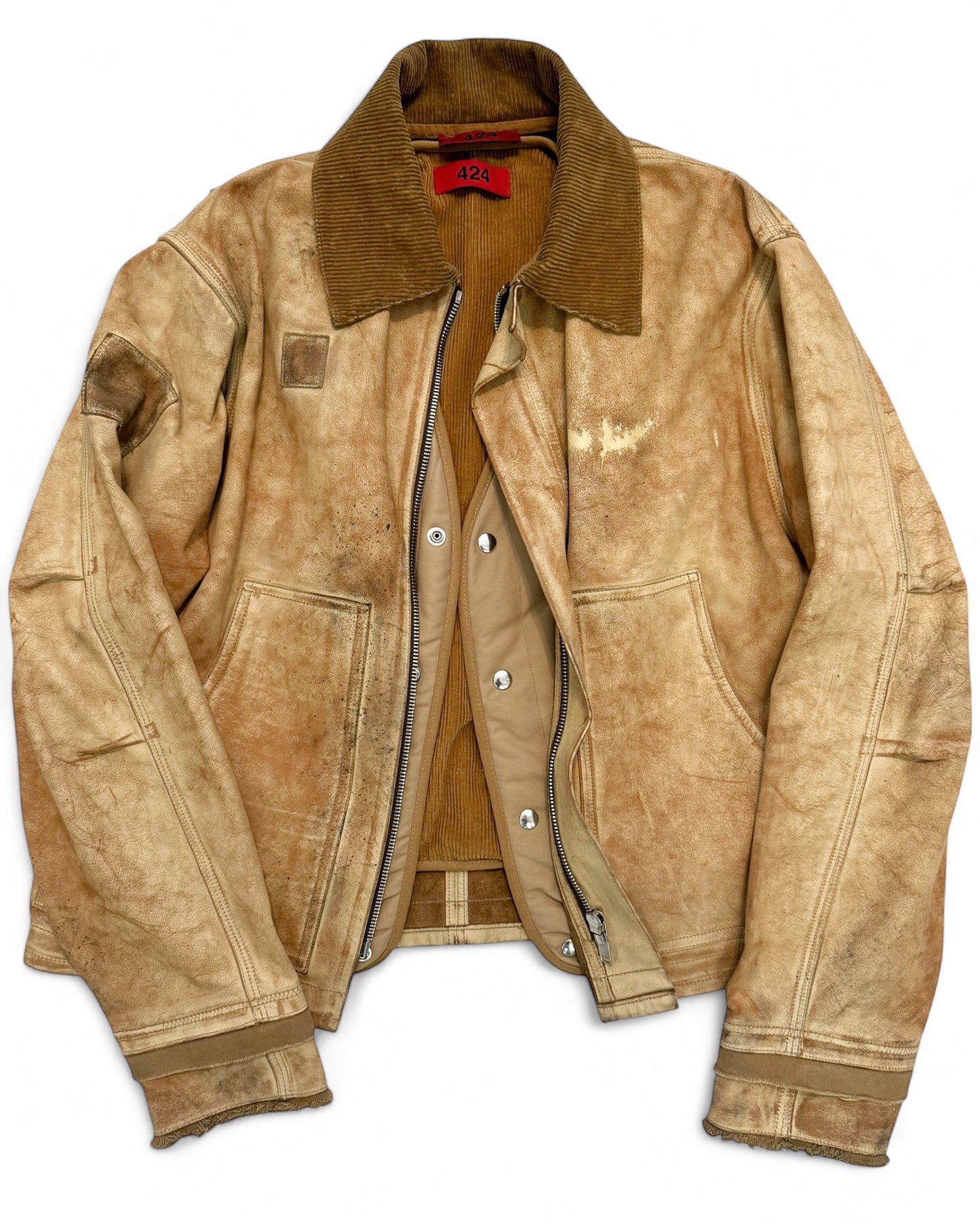 Distressed Leather “Carhartt” Work Jacket W Vest