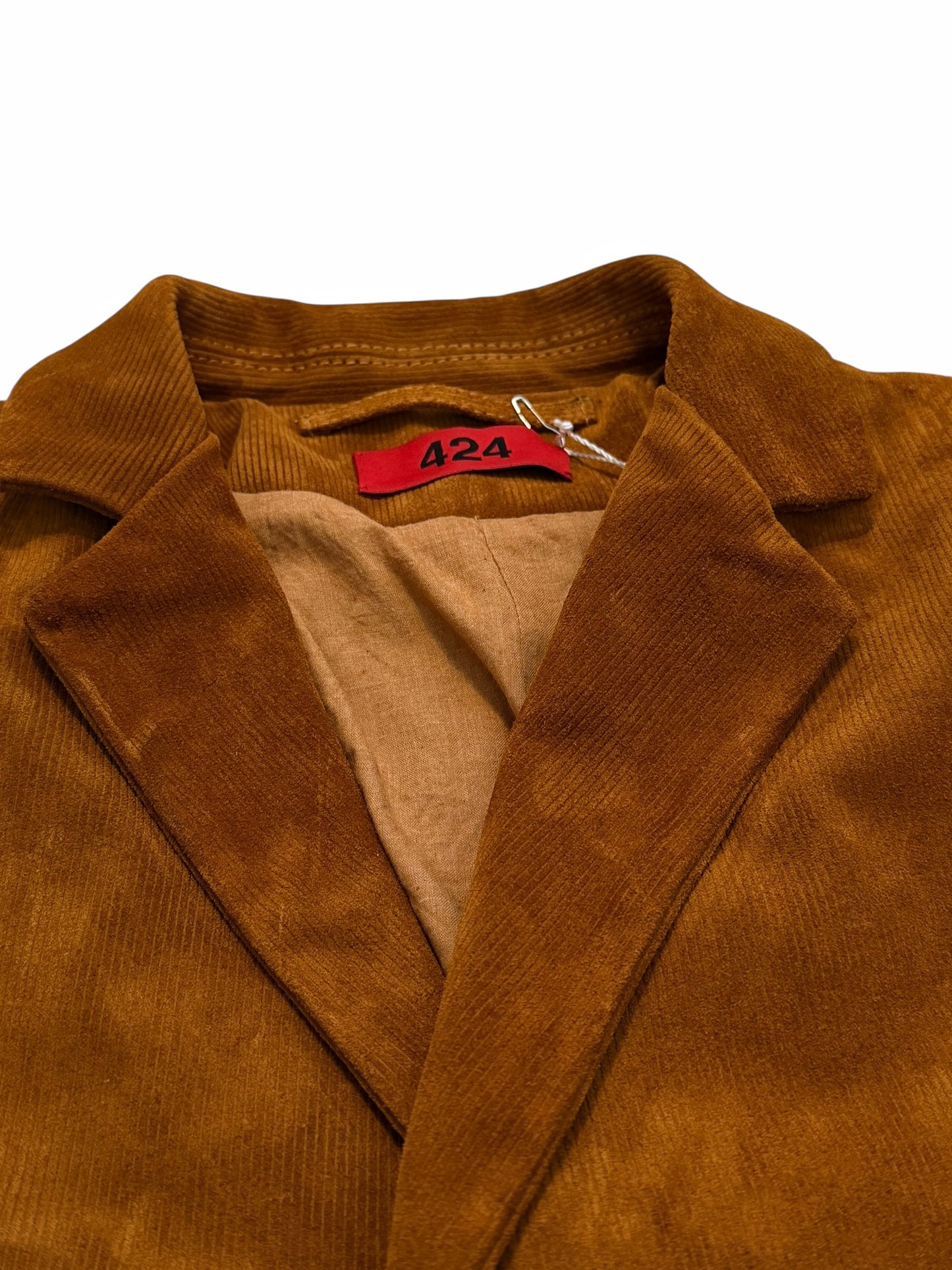 Leather “Corduroy” Imprinted Trompe Loiel Coat