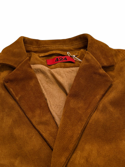 Leather “Corduroy” Imprinted Trompe Loiel Coat