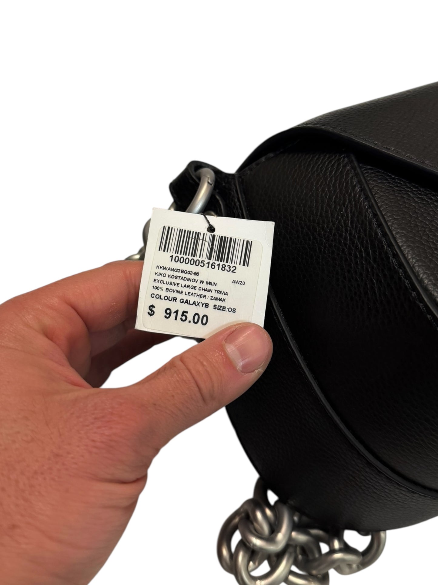 Large Chain Leather Trivia Bag (DSM)