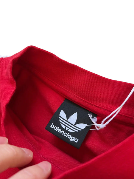 x Adidas Striped Red Logo Tee