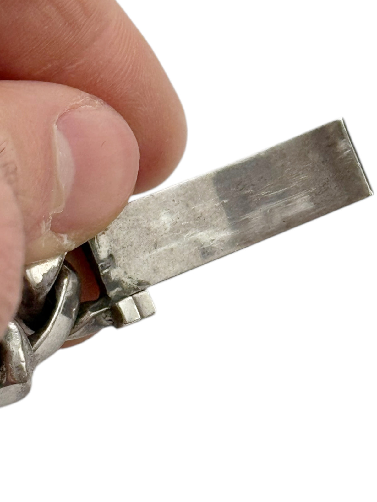 OG Large Dagger ID Silver Bracelet