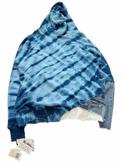 Indigo Starburst Fragment Dye Hoodie