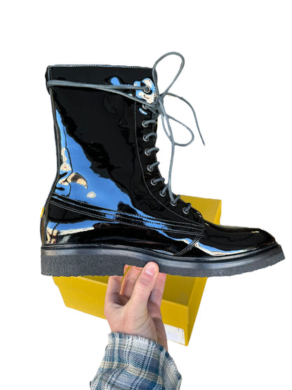 Runway Patent Combat Boots