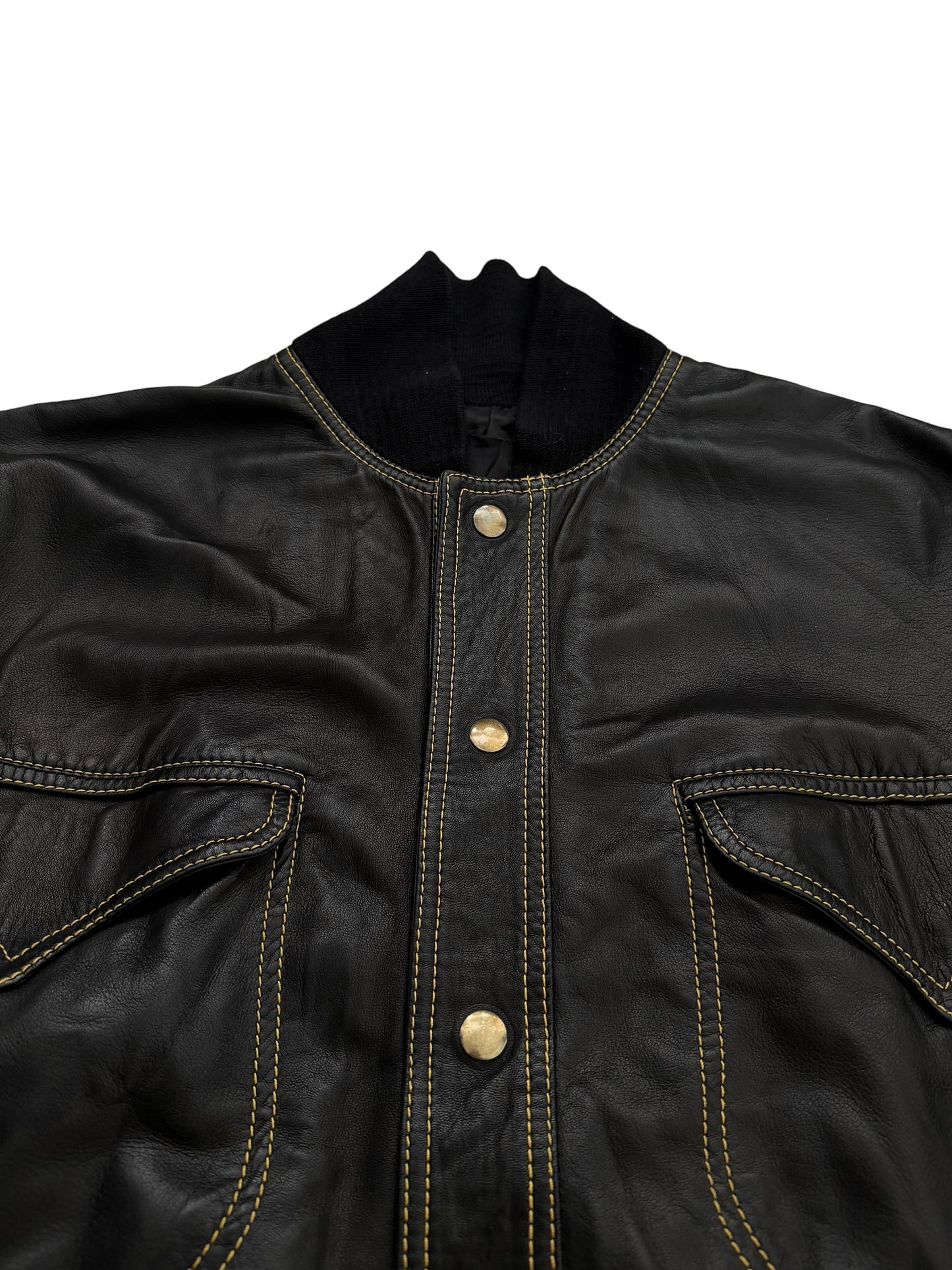 1992 Western Yellow Stitch Lambskin Bomber