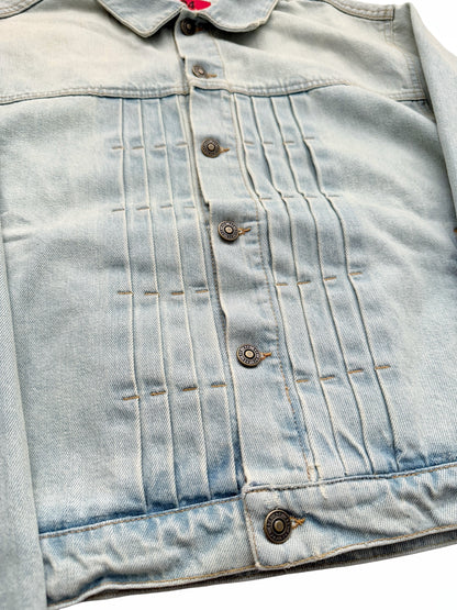 Denim Pleated Trucker Jacket