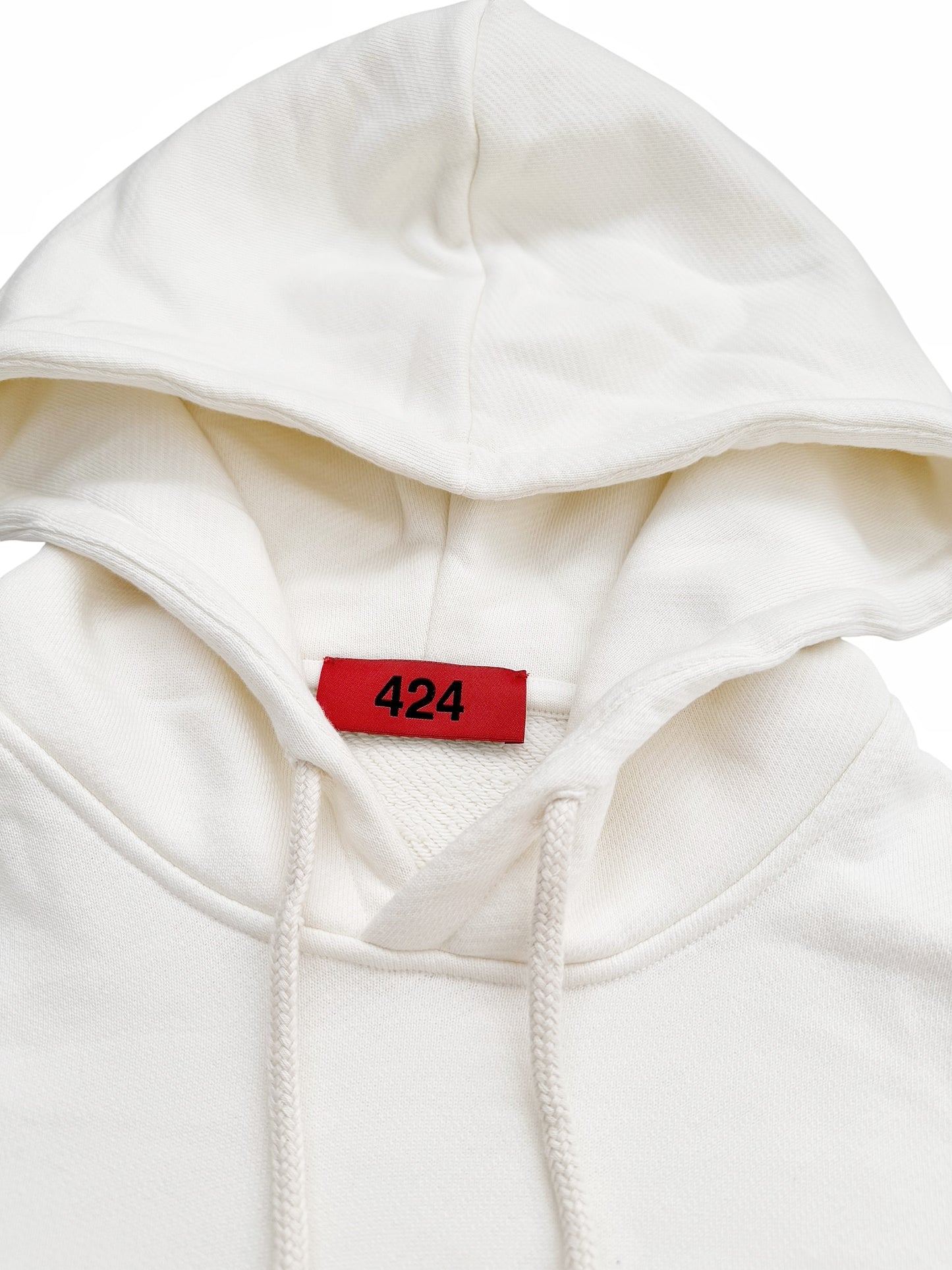 Embroidered Logo Pullover White Hoodie