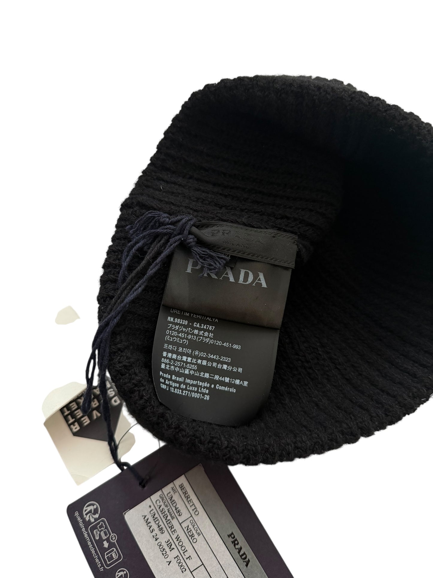 Cashmere Badge Logo Ribbed Beanie